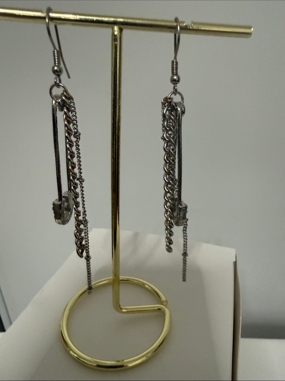 Silver Multi-Chain Dangle Earrings - Women Jewelry